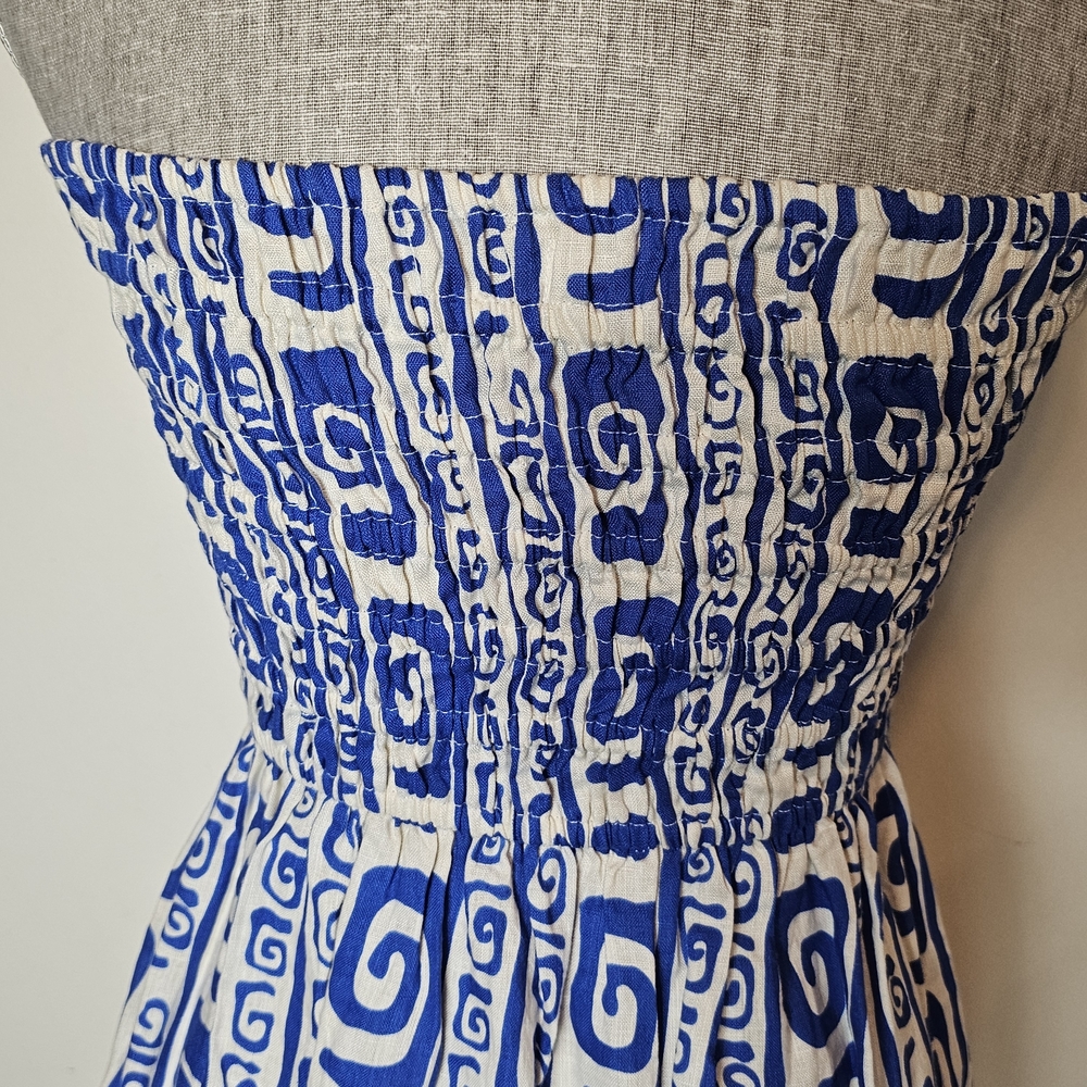 Faithfull The Brand Linen Maxi Dress Size 4 Boho Strapless Resort Vacation Greek - Picture 10 of 15